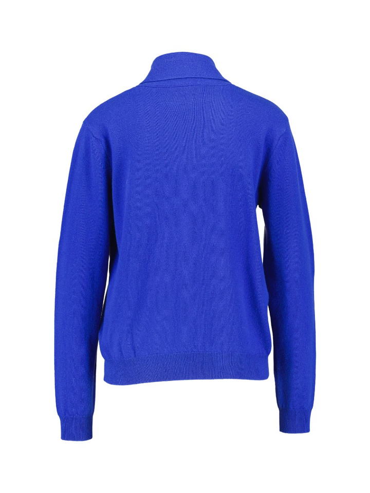 Blauwe trui met sjaalkraag Leo & Ugo
