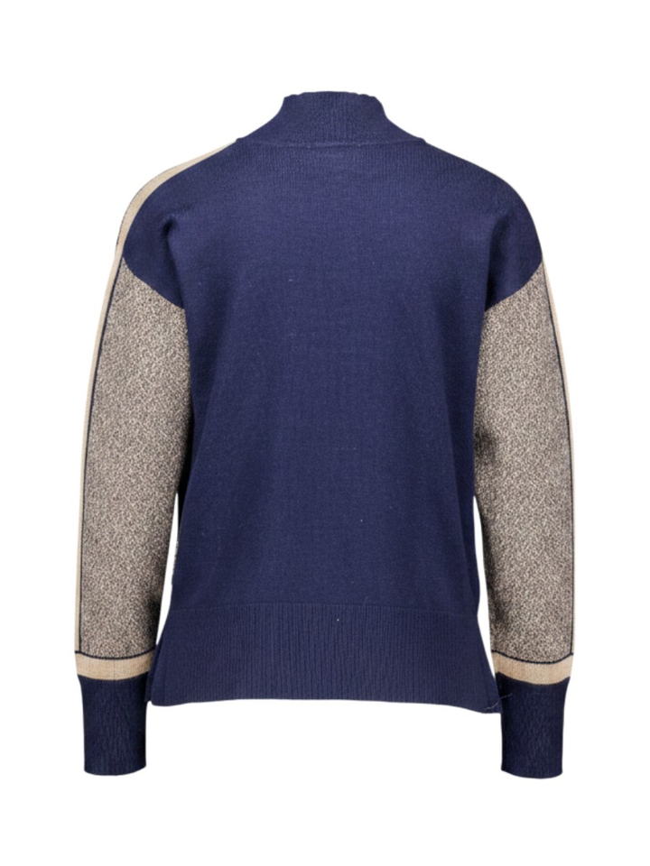 Navy gold trui met mettalic gold strepen Leo&Ugo