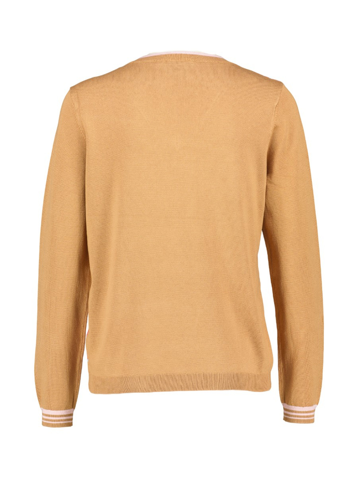 Bruine trui met bloemenprint Leo & Ugo
