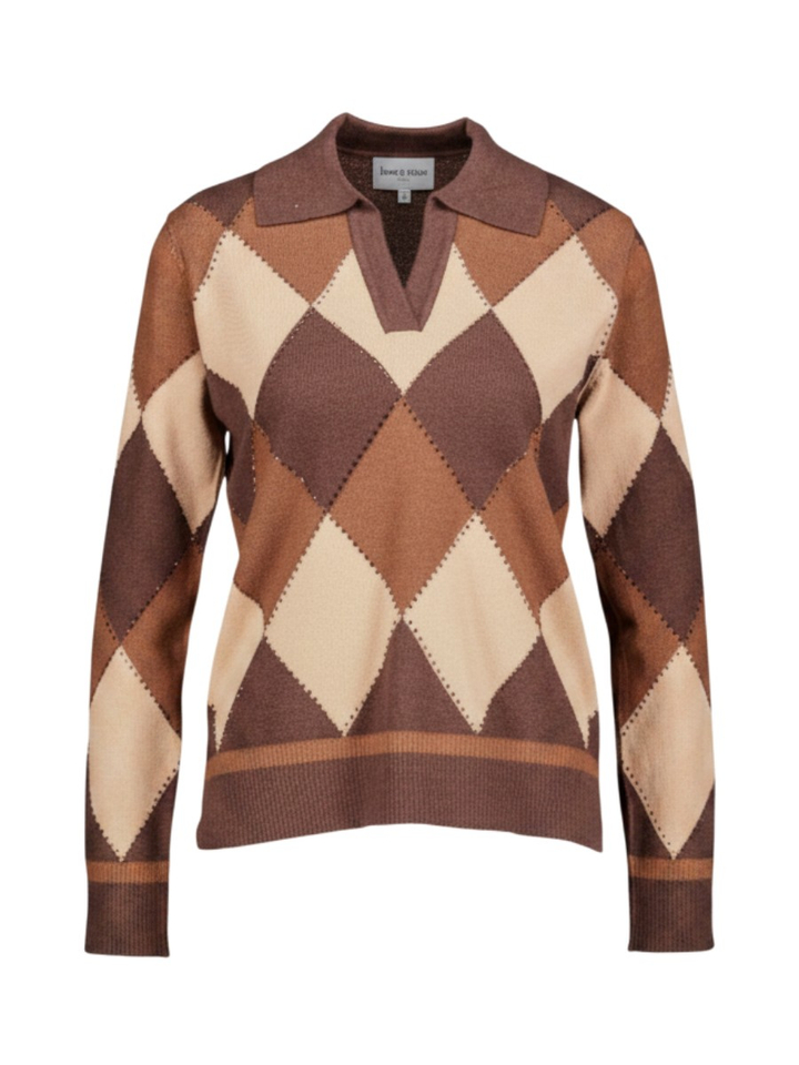 Geruiten polo met glitter detail Leo & Ugo