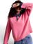 Roze trui met jeans kraag Leo & Ugo