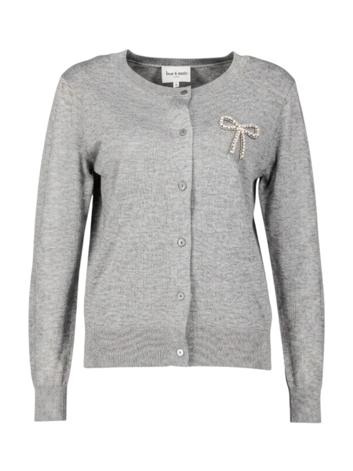 Grijze gilet met glitterstrik Leo&Ugo 