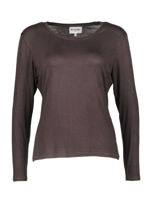 Donkerbruine fijne T-shirt Leo&Ugo