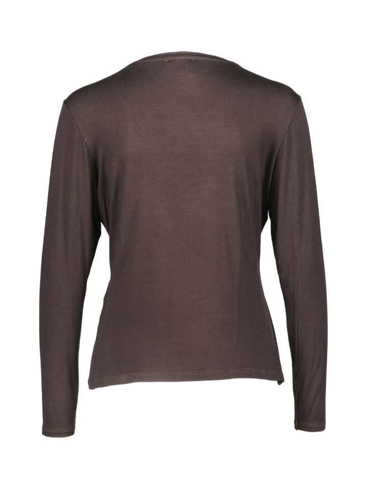Donkerbruine fijne T-shirt Leo&Ugo