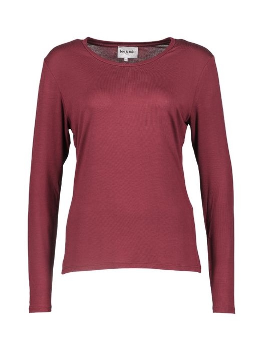 Bordeaux fijne T-shirt Leo&Ugo