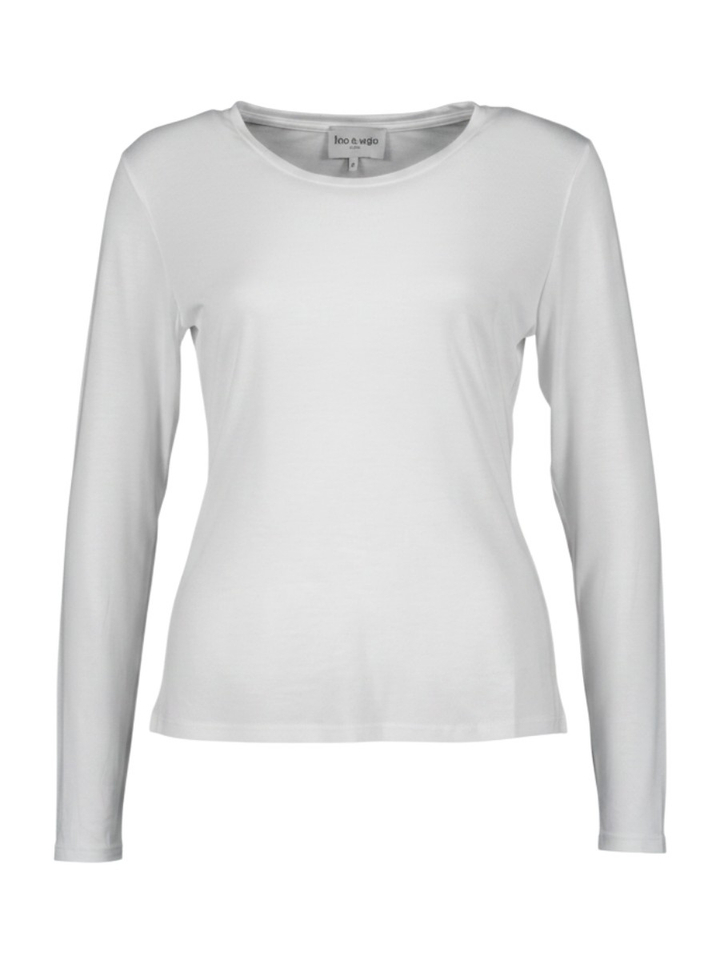Witte t-shirt met lange mouwen Leo & Ugo