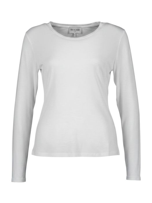 Witte t-shirt met lange mouwen Leo & Ugo