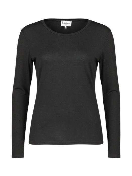Zwarte t-shirt met lange mouwen Leo & Ugo