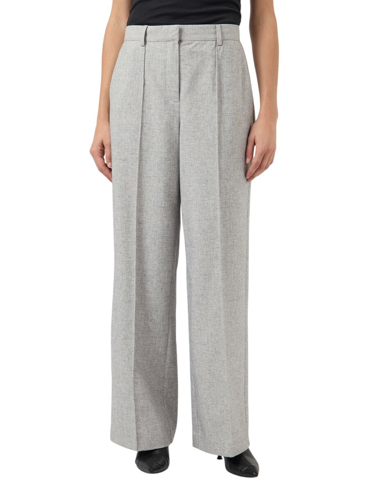 Grijze wijde broek met bandplooi Yasriu Y.A.S