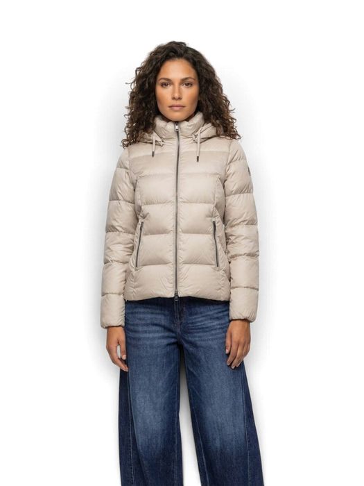 Beige puffer jas met kap Winnipeg Reset