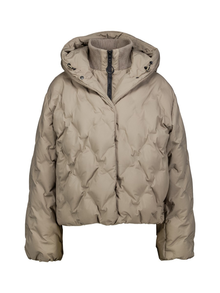 Taupe donsjas met capuchon Giulia Reset