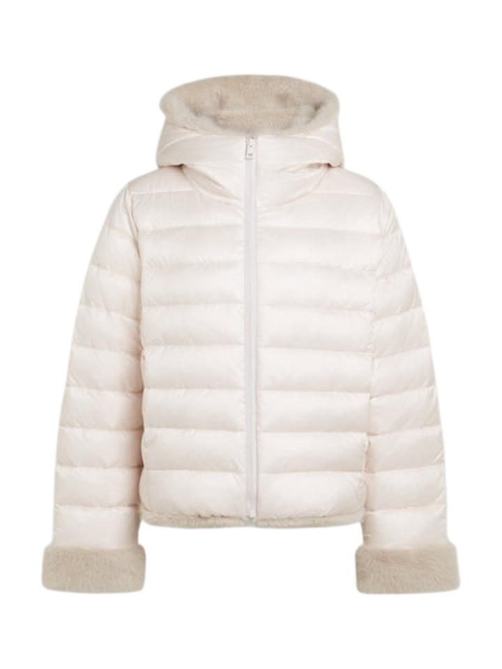Ecru padded jas met kap Primula Reset