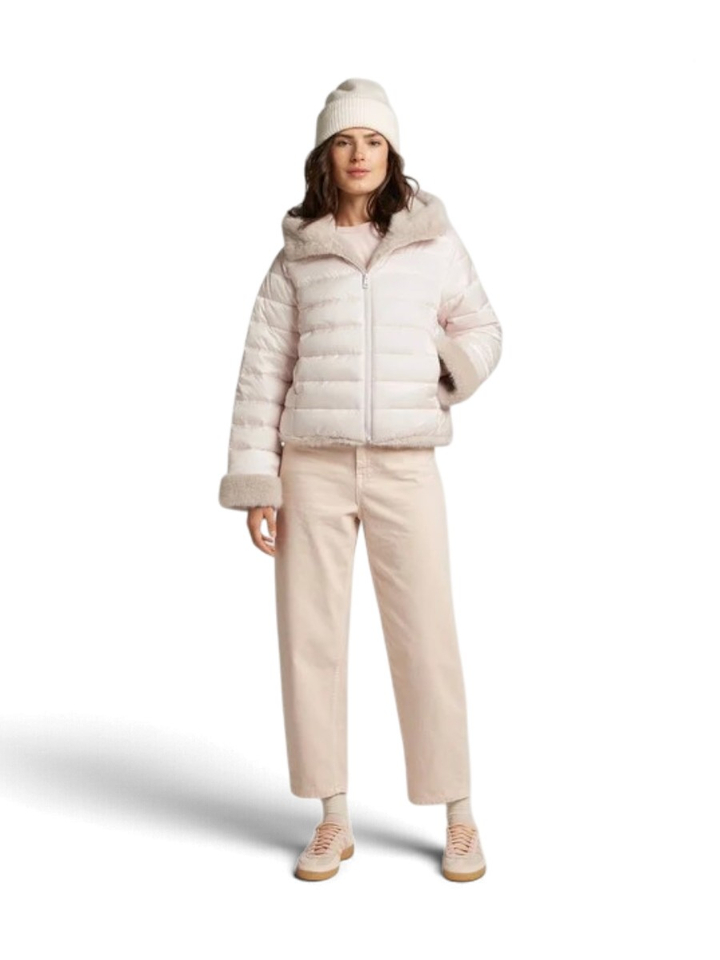 Ecru padded jas met kap Primula Reset