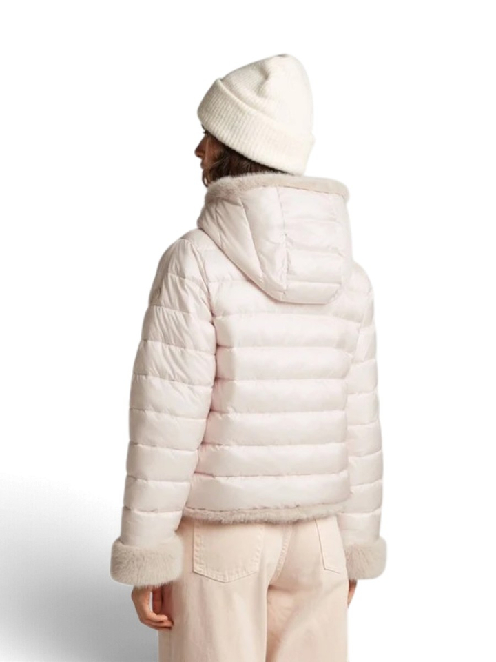 Ecru padded jas met kap Primula Reset