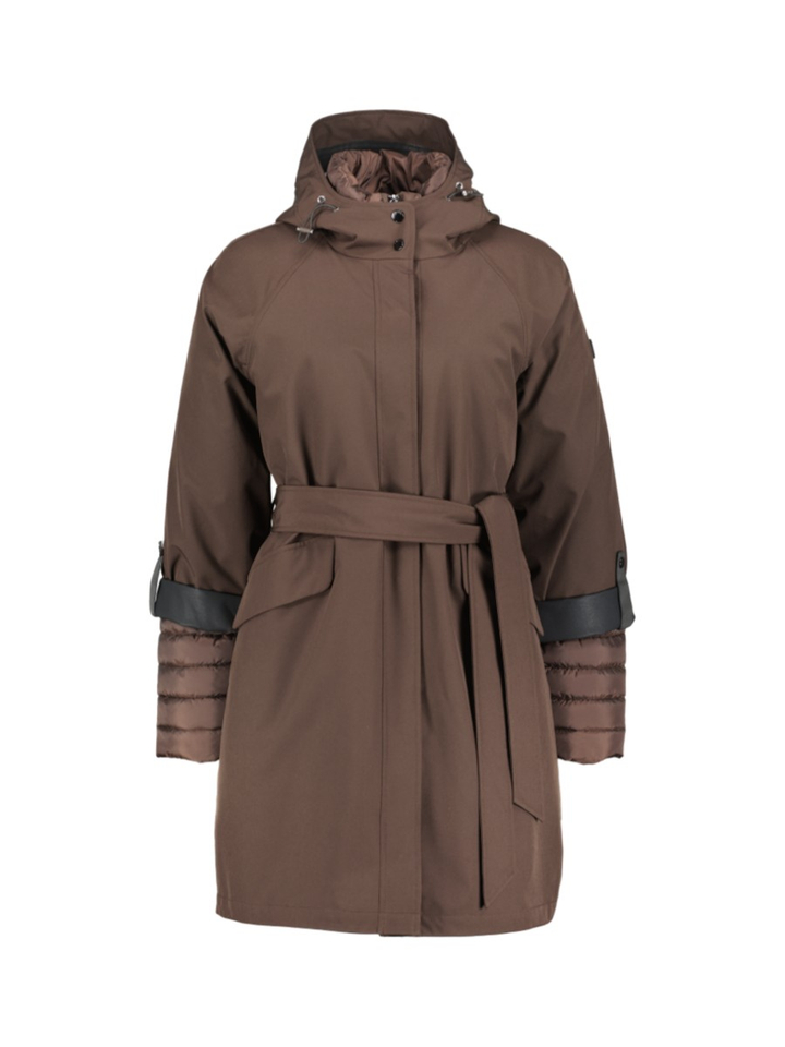 Bruine 3-in-1-parka met kap Cara Reset 