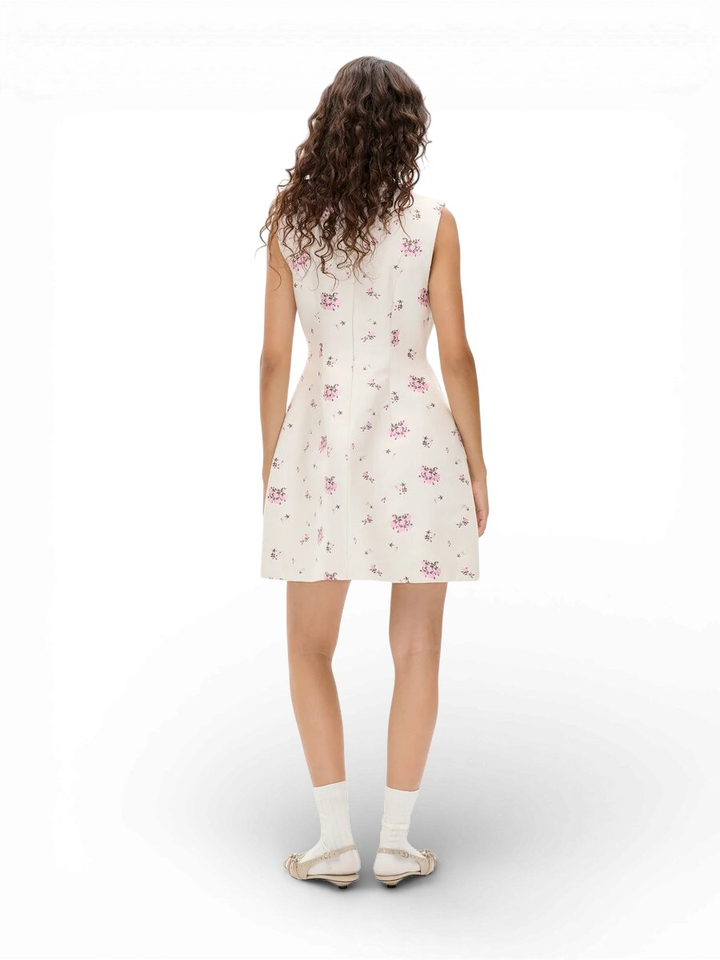 Beige jurk met roze bloemenprint Amayah Baum Und Pferdgarten 