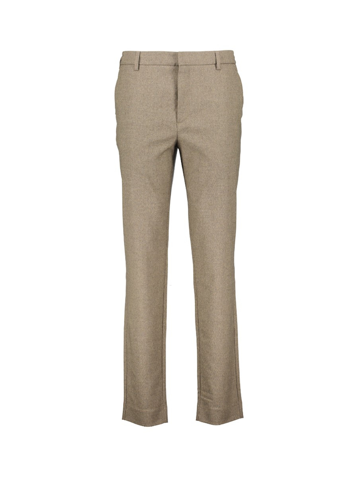 Bruine broek Theo met fijne structuur Plain