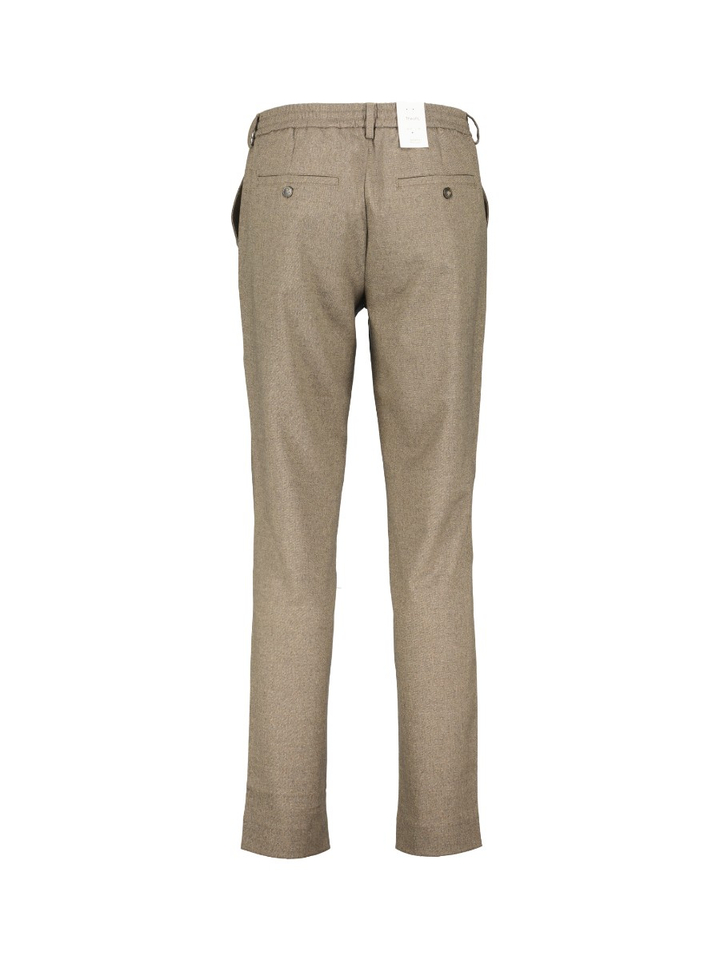 Bruine broek Theo met fijne structuur Plain