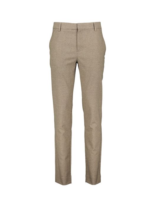 Lichtbruine broek Josh Slim Fit Mid-Waist Plain