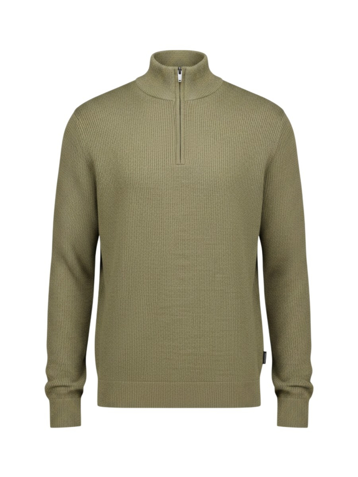 Groene trui met opstaande kraag en halve rits CAS Saint Steve