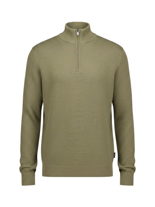 Groene trui met opstaande kraag en halve rits CAS Saint Steve