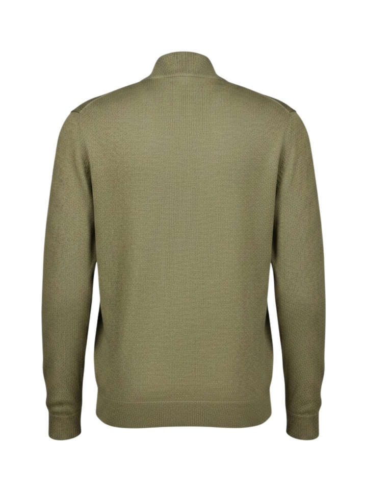 Groene trui met opstaande kraag en halve rits CAS Saint Steve