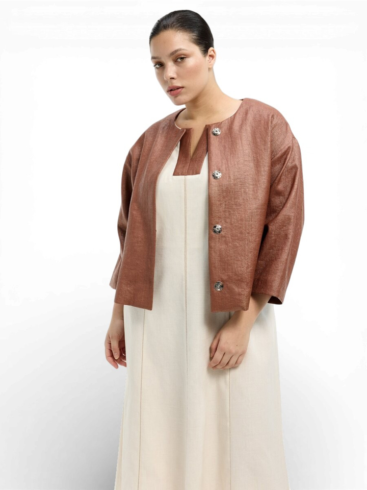 Donkerbruine gilet met knoopsluiting Julia Xandres