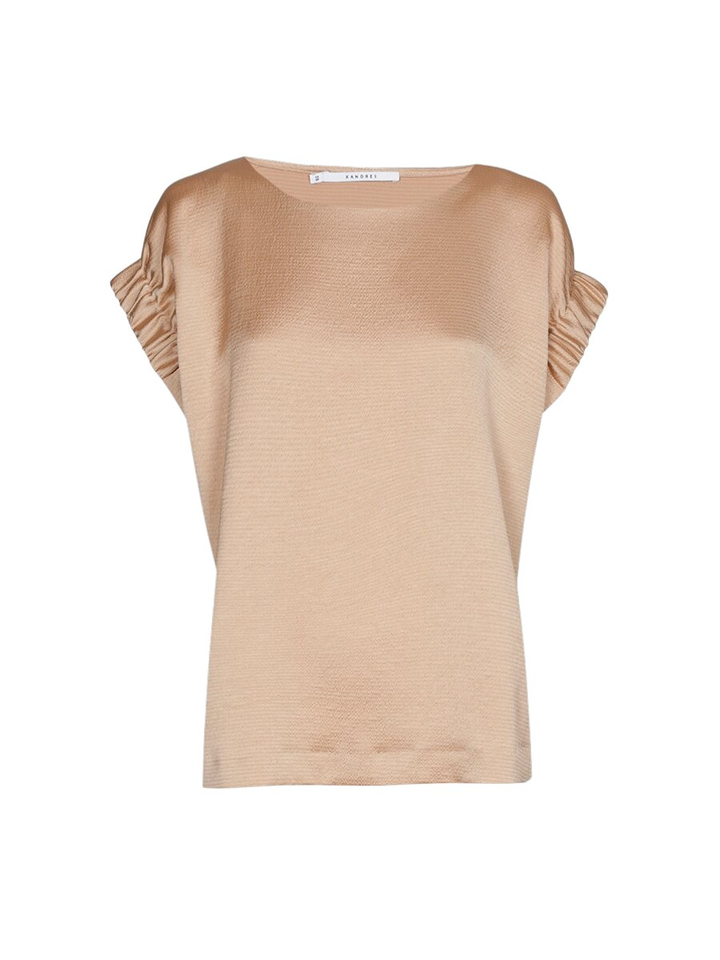 Goudkleurige blouse met detail op de mouw Hosna Xandres