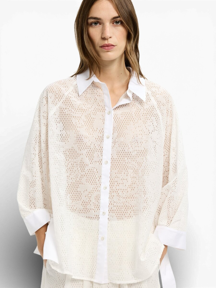 Witte transparante blouse Hirina Xandres