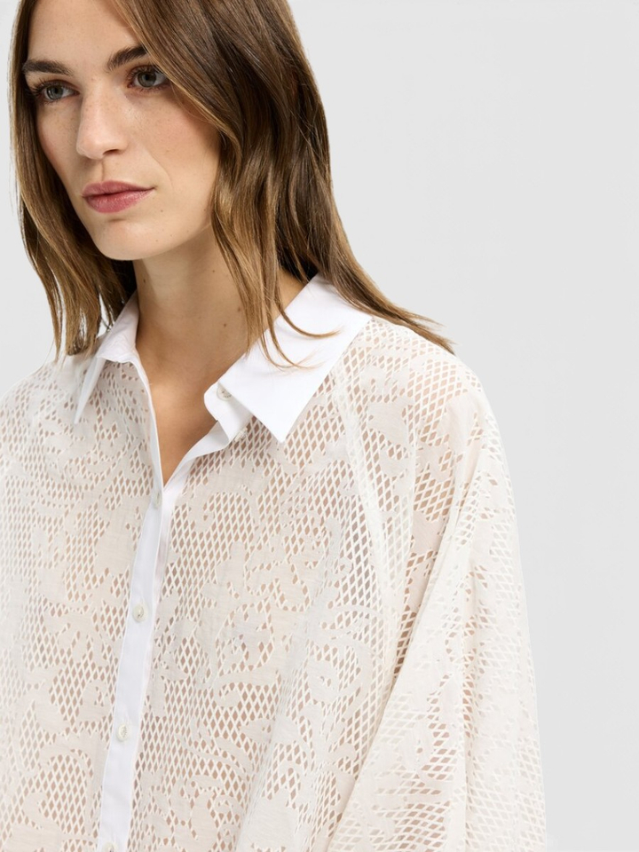 Witte transparante blouse Hirina Xandres