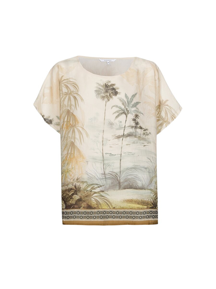 Beige Blouse met bloemenprint Holo Xandres