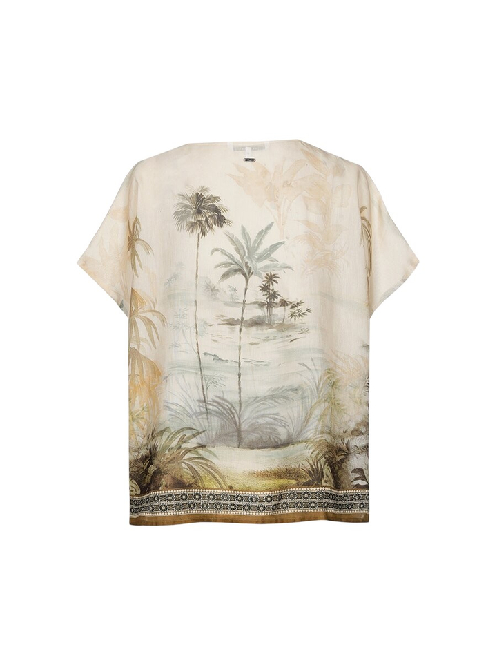 Beige Blouse met bloemenprint Holo Xandres