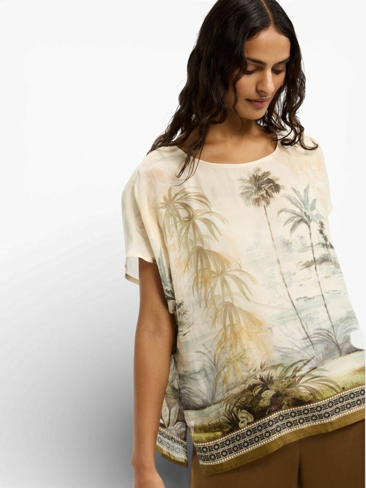 Beige Blouse met bloemenprint Holo Xandres