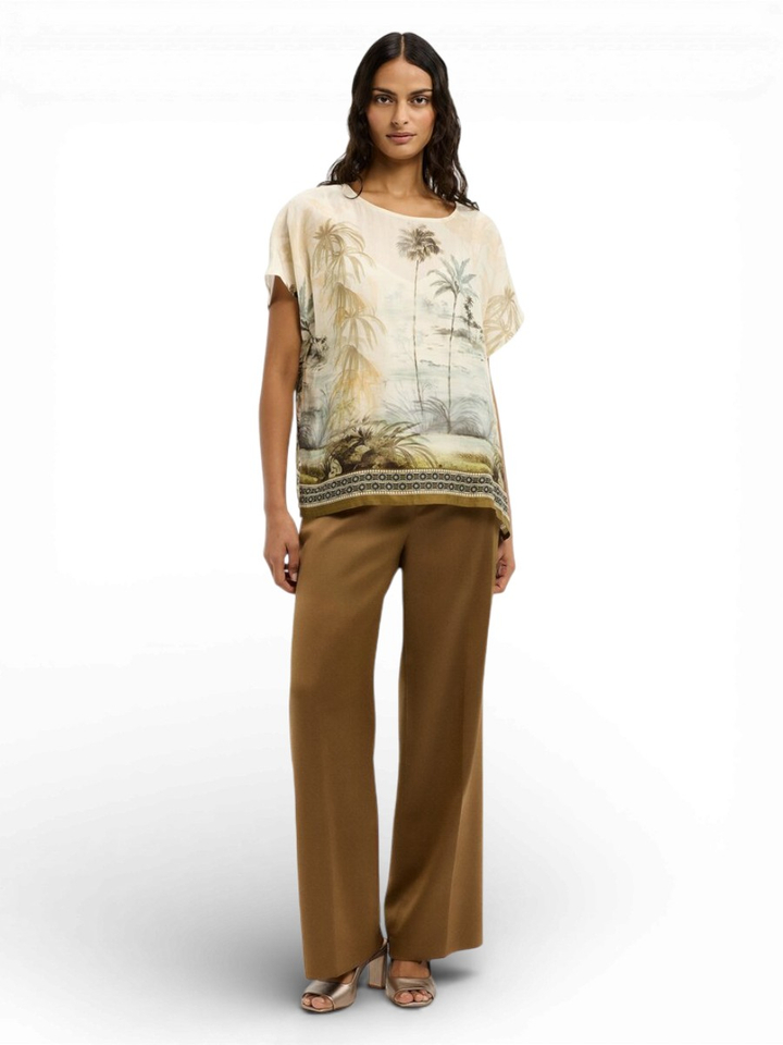 Beige Blouse met bloemenprint Holo Xandres