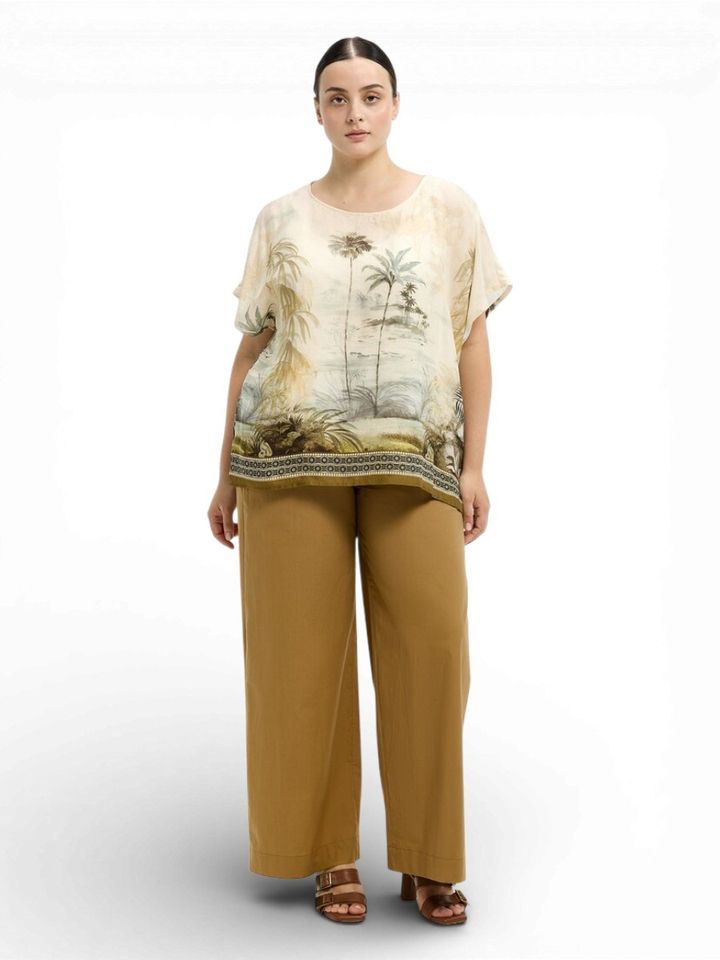 Beige Blouse met bloemenprint Holo Xandres