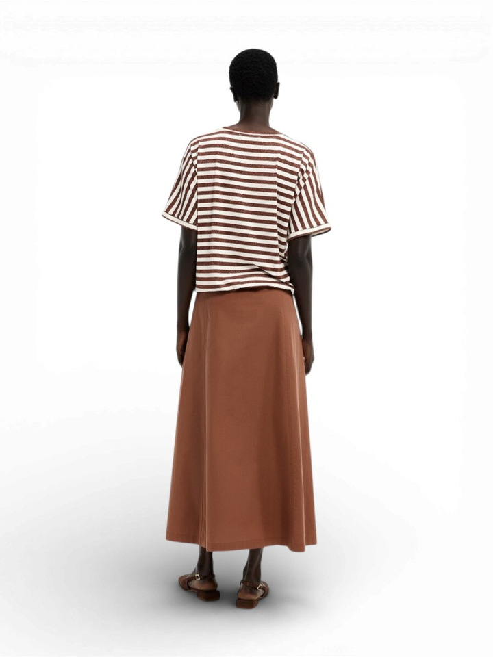 Bruine halflange rok met knopen Radja Xandres