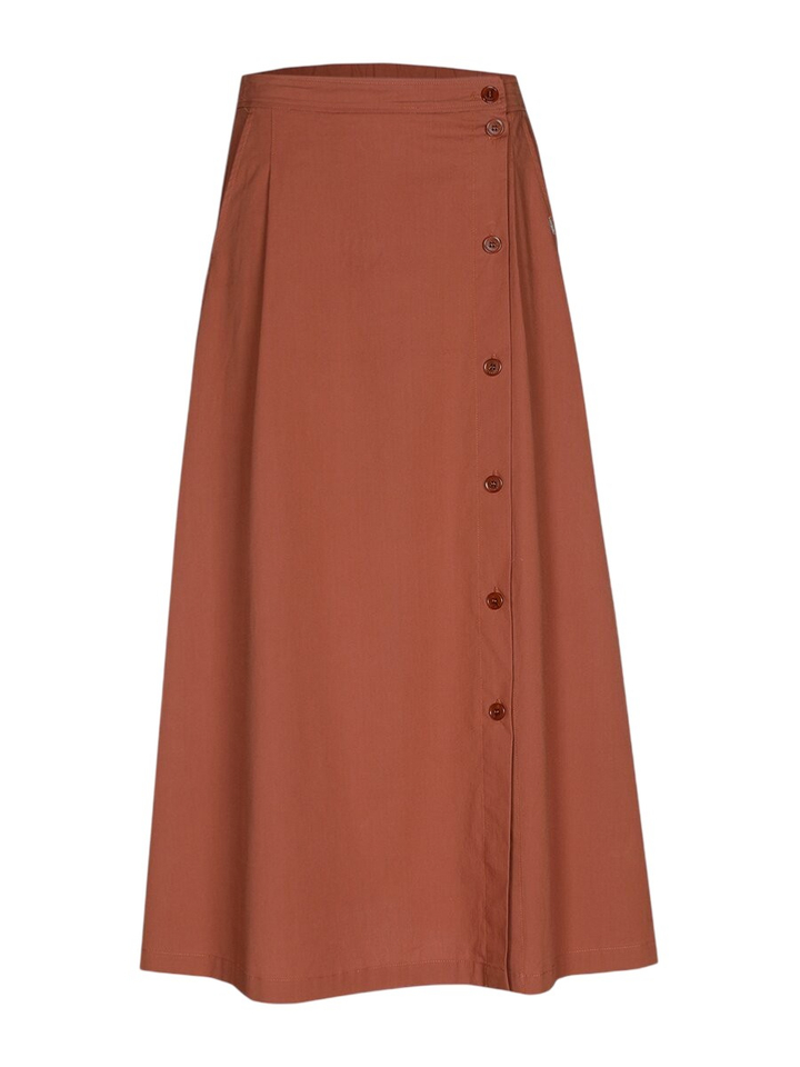 Bruine halflange rok met knopen Radja Xandres