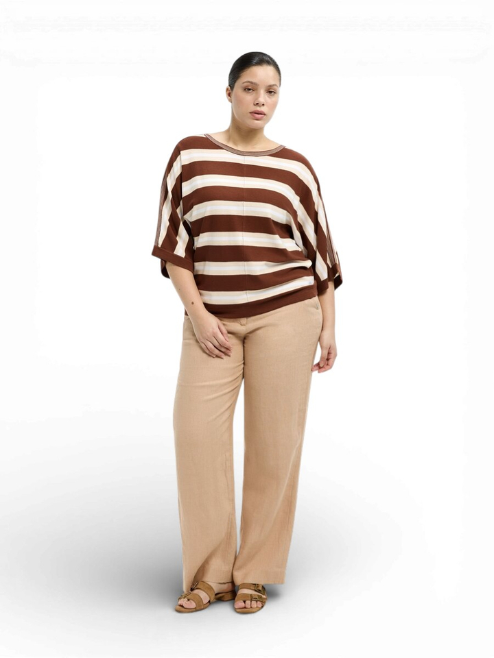 Beige geklede linnen broek Phocus Xandres