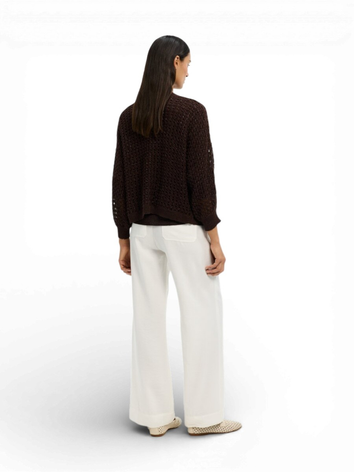 Donkerbruine gehaakte gilet Amante Xandres