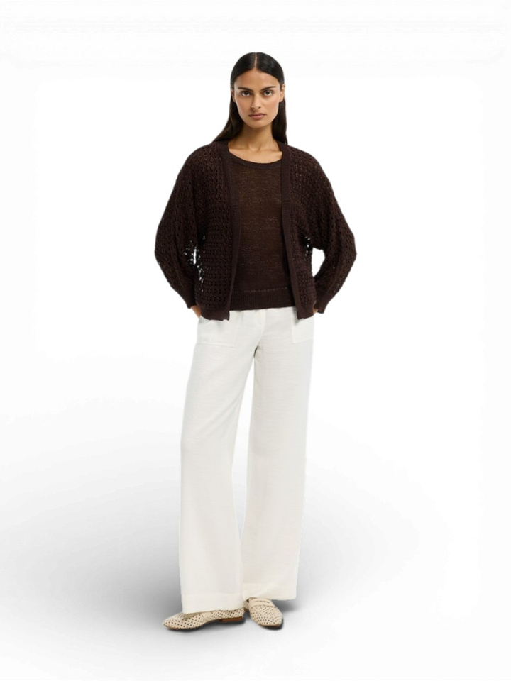 Donkerbruine gehaakte gilet Amante Xandres