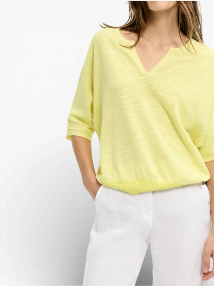 Gele fijne pul van katoen en linnen Romolla Xandres