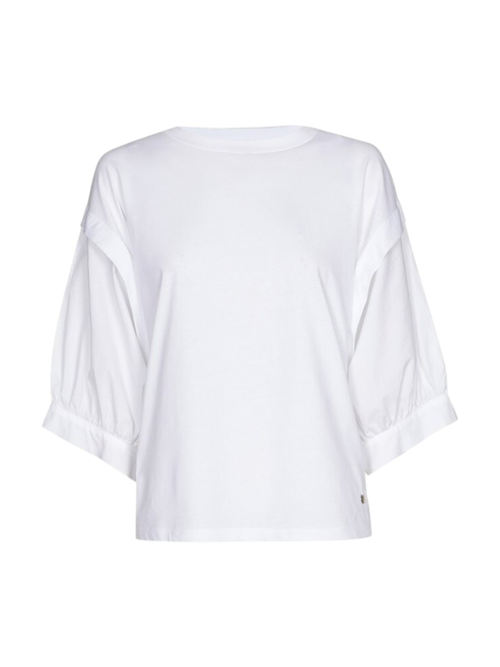 Witte katoenen T-shirt met speciale mouw Feebe Xandres