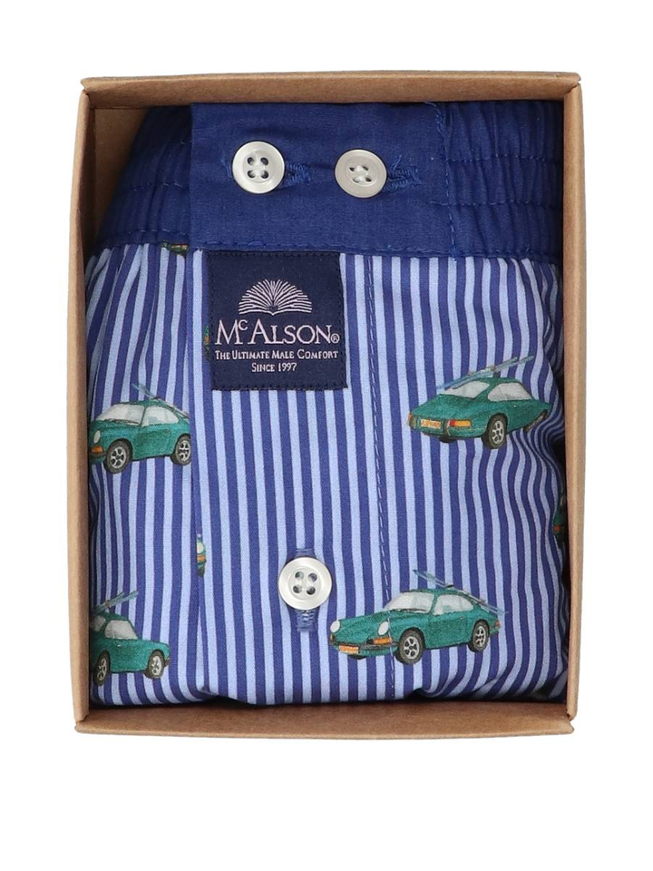 Blauwe boxershort met auto logo Mc Alson
