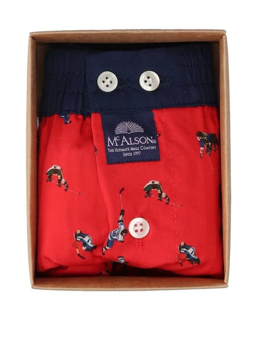 Rode boxershort met hockey logo Mc Alson