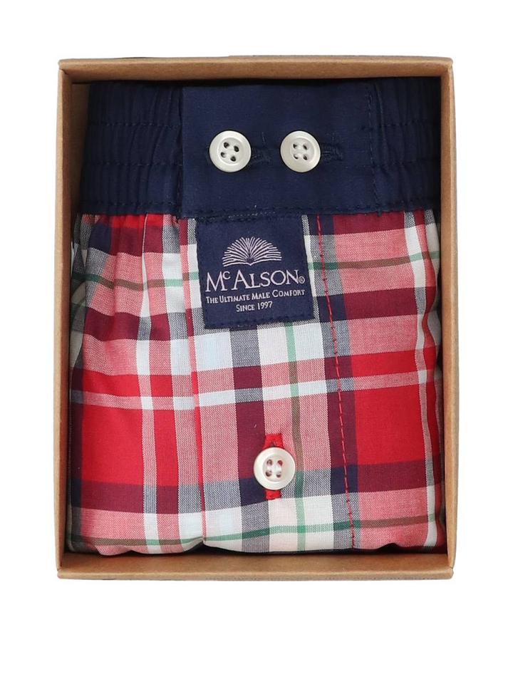 Blauw rode boxershort in ruit motief Mc Alson 