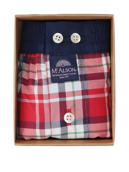 Blauw rode boxershort in ruit motief Mc Alson