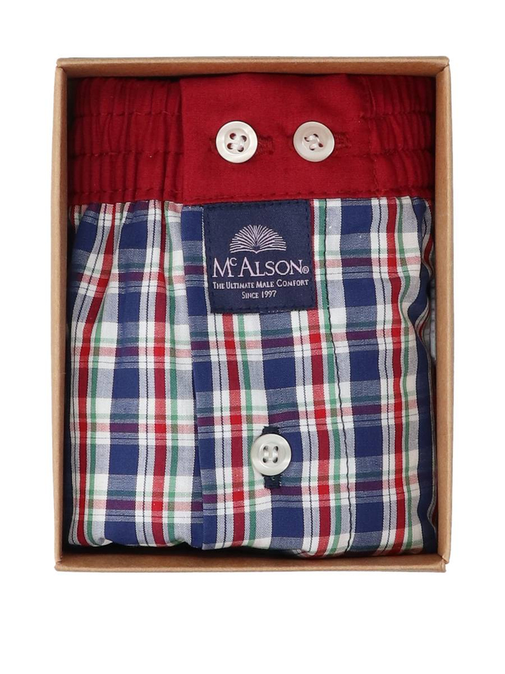 Blauw rode boxershort in ruit motief Mc Alson