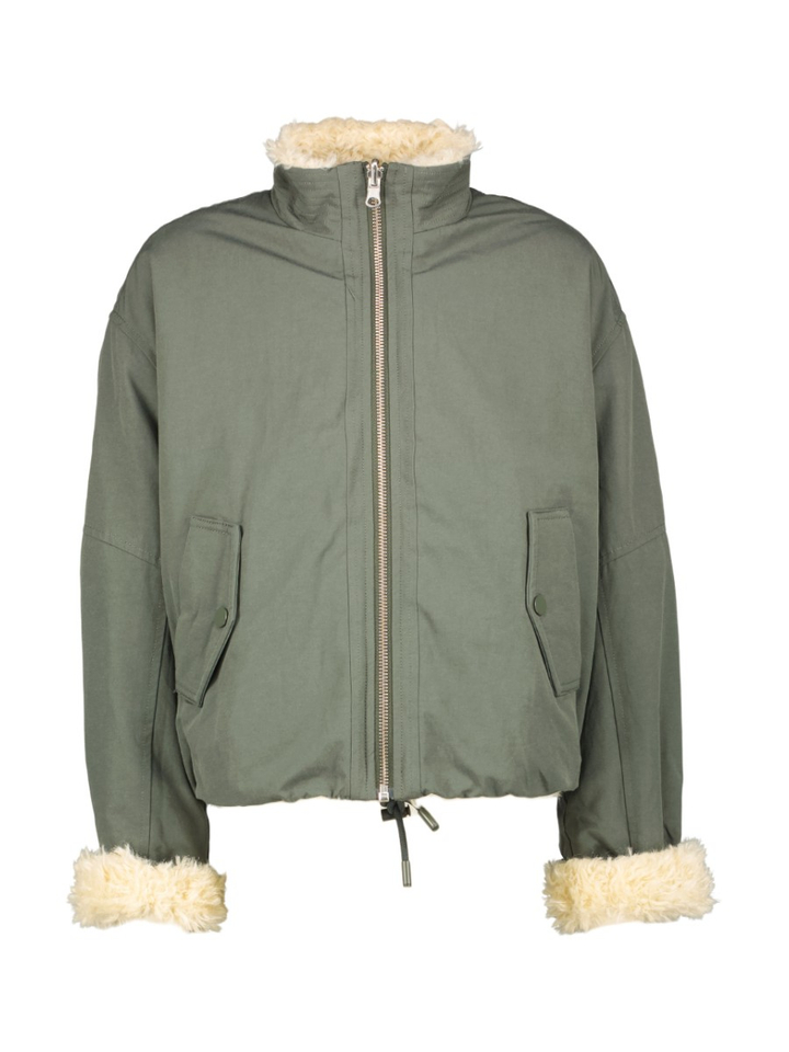 Groene jas gevoerd met teddy Fredo Circle of Trust 