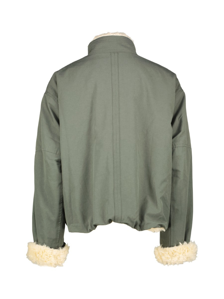 Groene jas gevoerd met teddy Fredo Circle of Trust 
