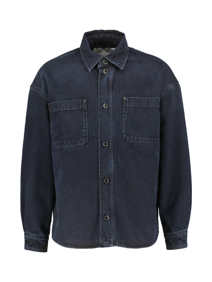 Donkerblauwe jeans vest Poax Bellerose
